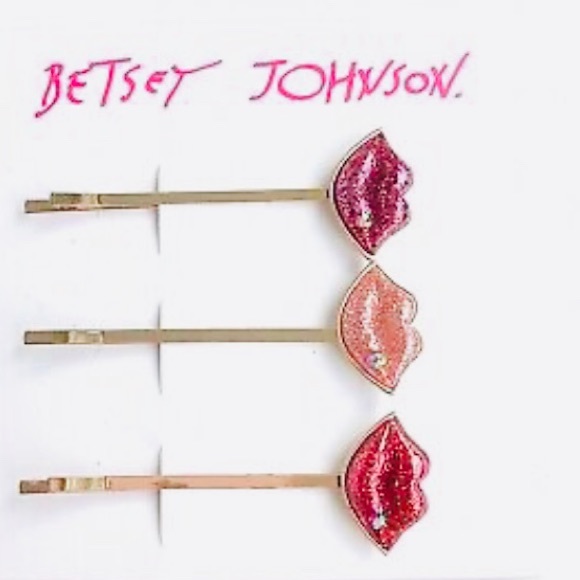 New 👄Betsey Johnson 👄Lips Hair Pin Set - Picture 5 of 14